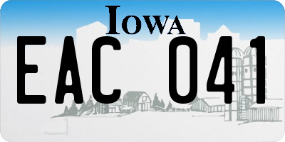 IA license plate EAC041