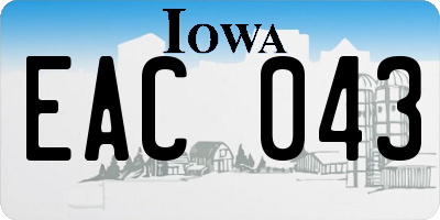 IA license plate EAC043