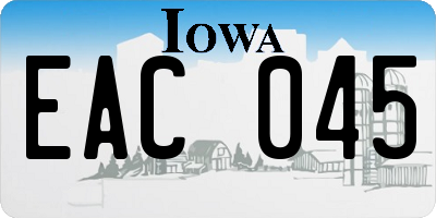 IA license plate EAC045