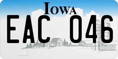 IA license plate EAC046