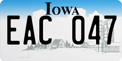 IA license plate EAC047