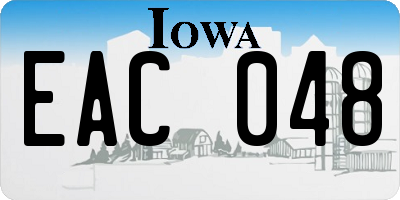 IA license plate EAC048