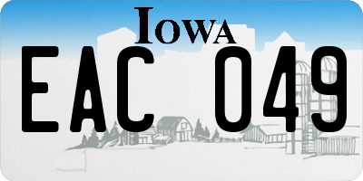 IA license plate EAC049