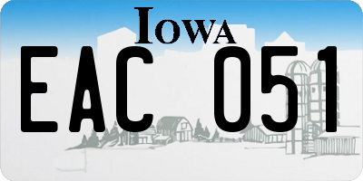 IA license plate EAC051