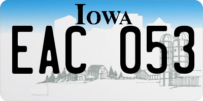 IA license plate EAC053