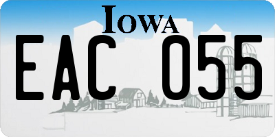 IA license plate EAC055