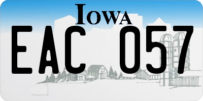 IA license plate EAC057
