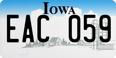 IA license plate EAC059