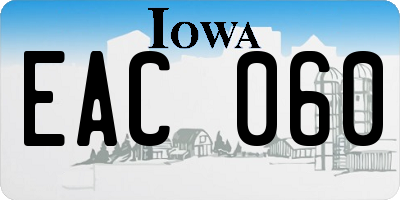 IA license plate EAC060