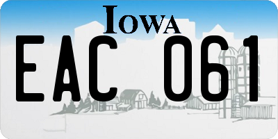 IA license plate EAC061