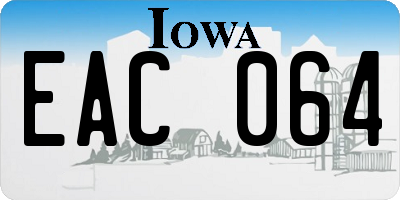 IA license plate EAC064