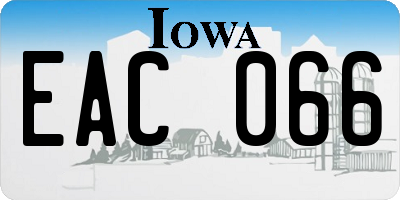 IA license plate EAC066