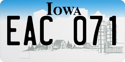 IA license plate EAC071