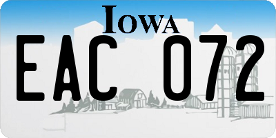 IA license plate EAC072