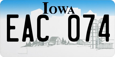 IA license plate EAC074