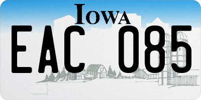 IA license plate EAC085