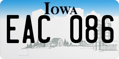 IA license plate EAC086