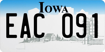 IA license plate EAC091