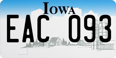 IA license plate EAC093