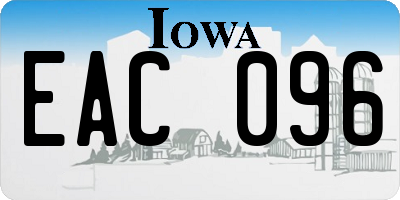 IA license plate EAC096