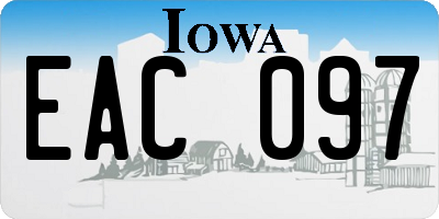 IA license plate EAC097