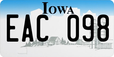 IA license plate EAC098