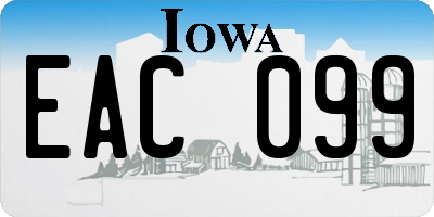 IA license plate EAC099