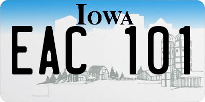 IA license plate EAC101