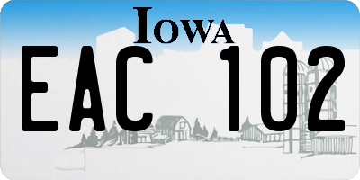 IA license plate EAC102