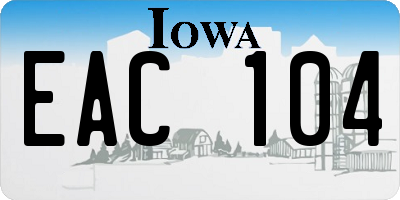 IA license plate EAC104