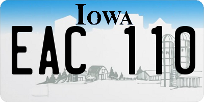 IA license plate EAC110