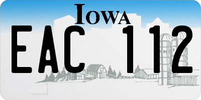 IA license plate EAC112