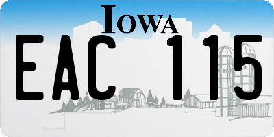 IA license plate EAC115