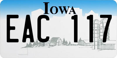 IA license plate EAC117