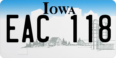 IA license plate EAC118