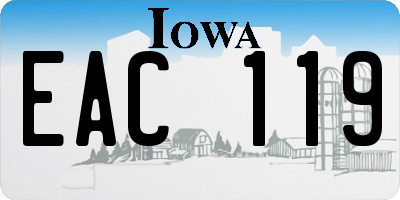 IA license plate EAC119