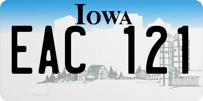 IA license plate EAC121