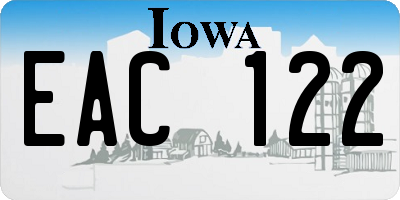 IA license plate EAC122