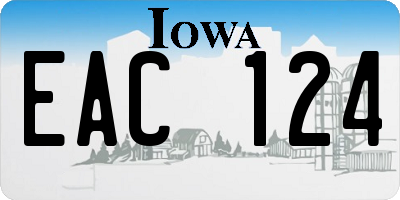 IA license plate EAC124