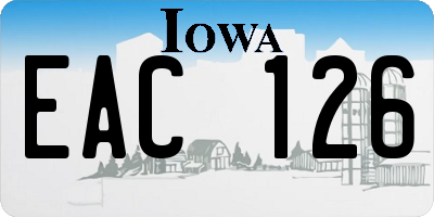 IA license plate EAC126