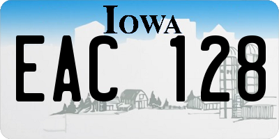 IA license plate EAC128