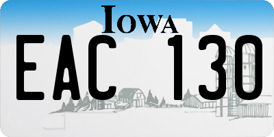 IA license plate EAC130