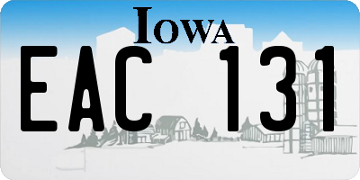 IA license plate EAC131