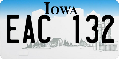 IA license plate EAC132