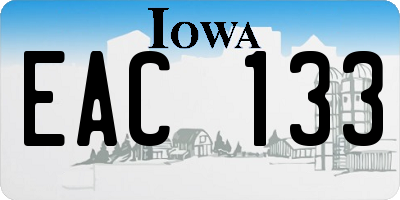 IA license plate EAC133