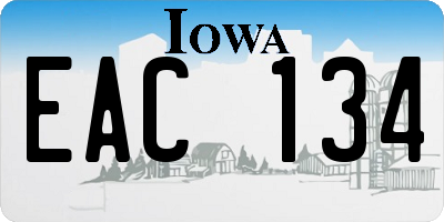 IA license plate EAC134