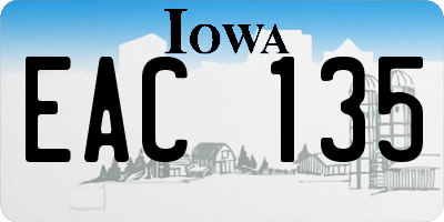 IA license plate EAC135