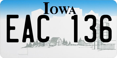 IA license plate EAC136