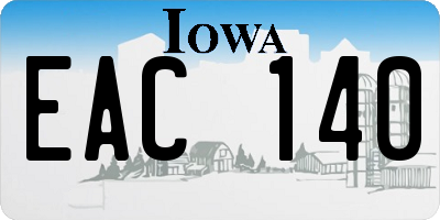 IA license plate EAC140