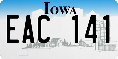 IA license plate EAC141